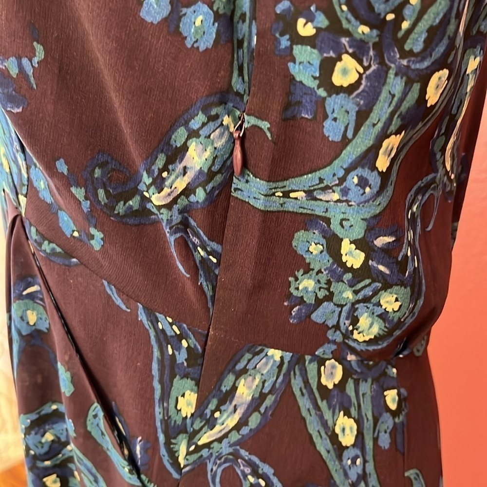 Cabi Treasure Paisley Crossover Style V Neck Midi Dress Style 3461 - Picture 8 of 12